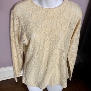Emanuel Ungaro Gruppo GFT Ivory Lace Top, 8 EUC